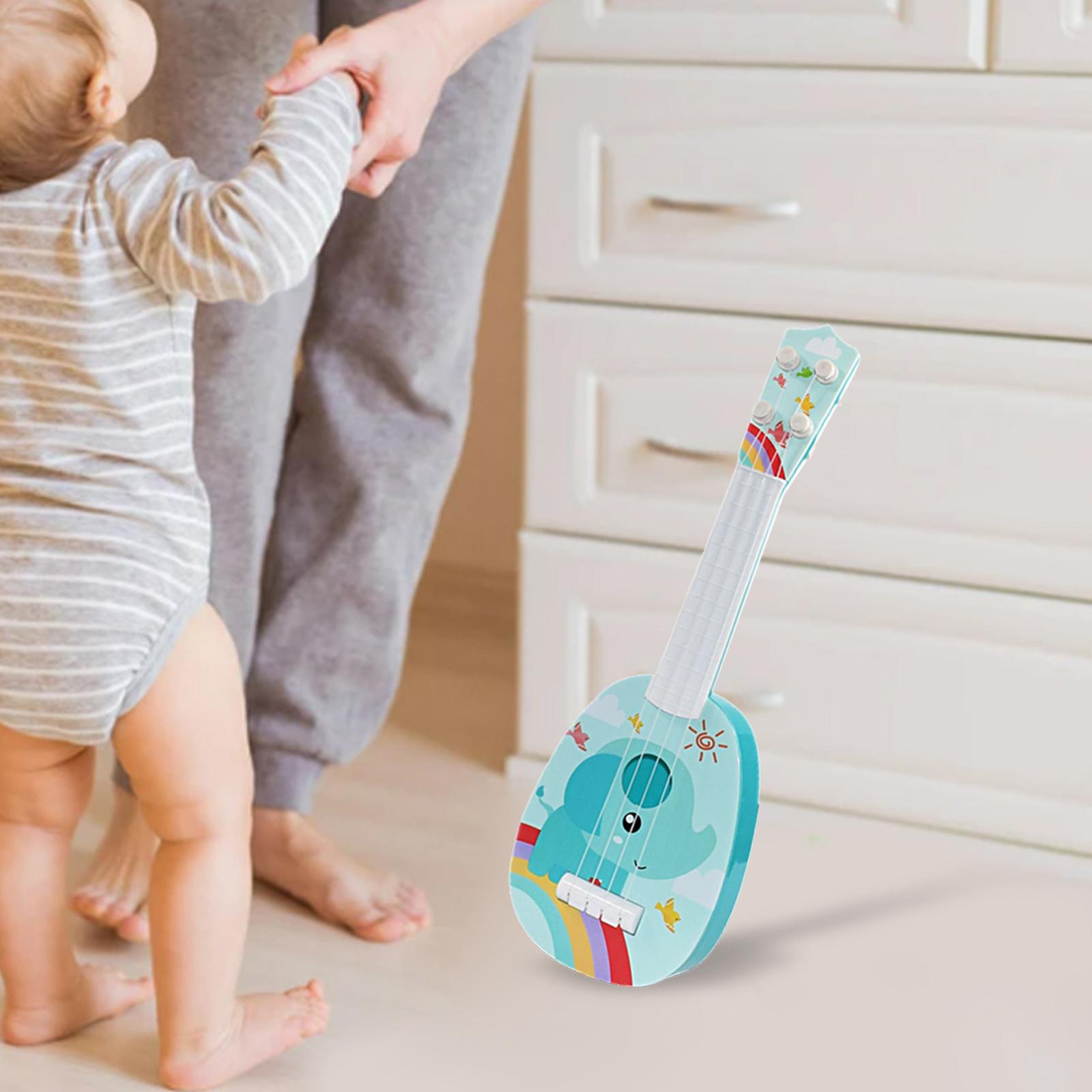 Realistic Ukulele Toys Adjustable Strings Ukulele for Beginner Toddlers Kids