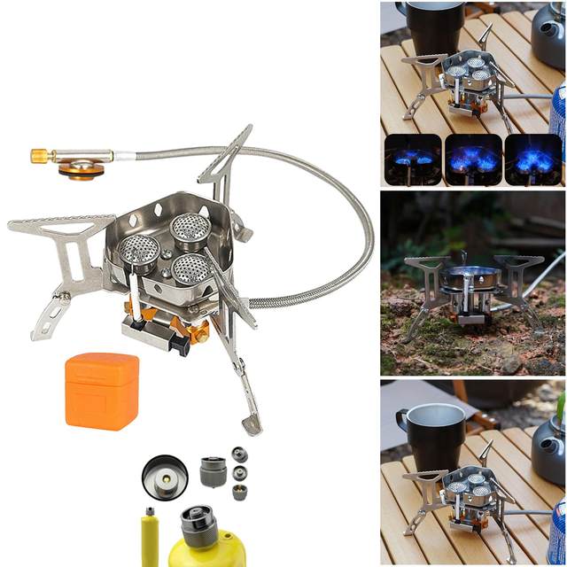 Folding Camping Gas Stove with Storage Case Windproof Mini Stove for Camping