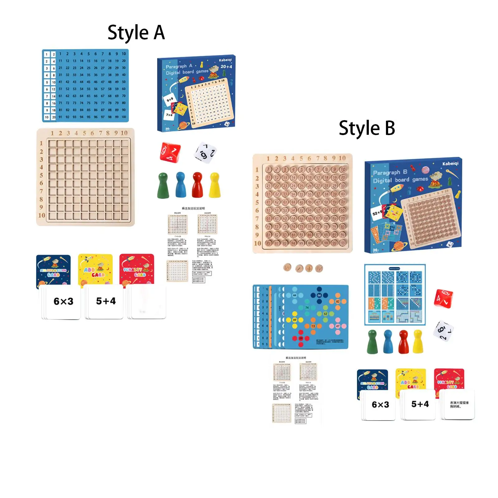 Wooden Montessori Multiplication Board Game Blocks for Kids Birthday Gifts