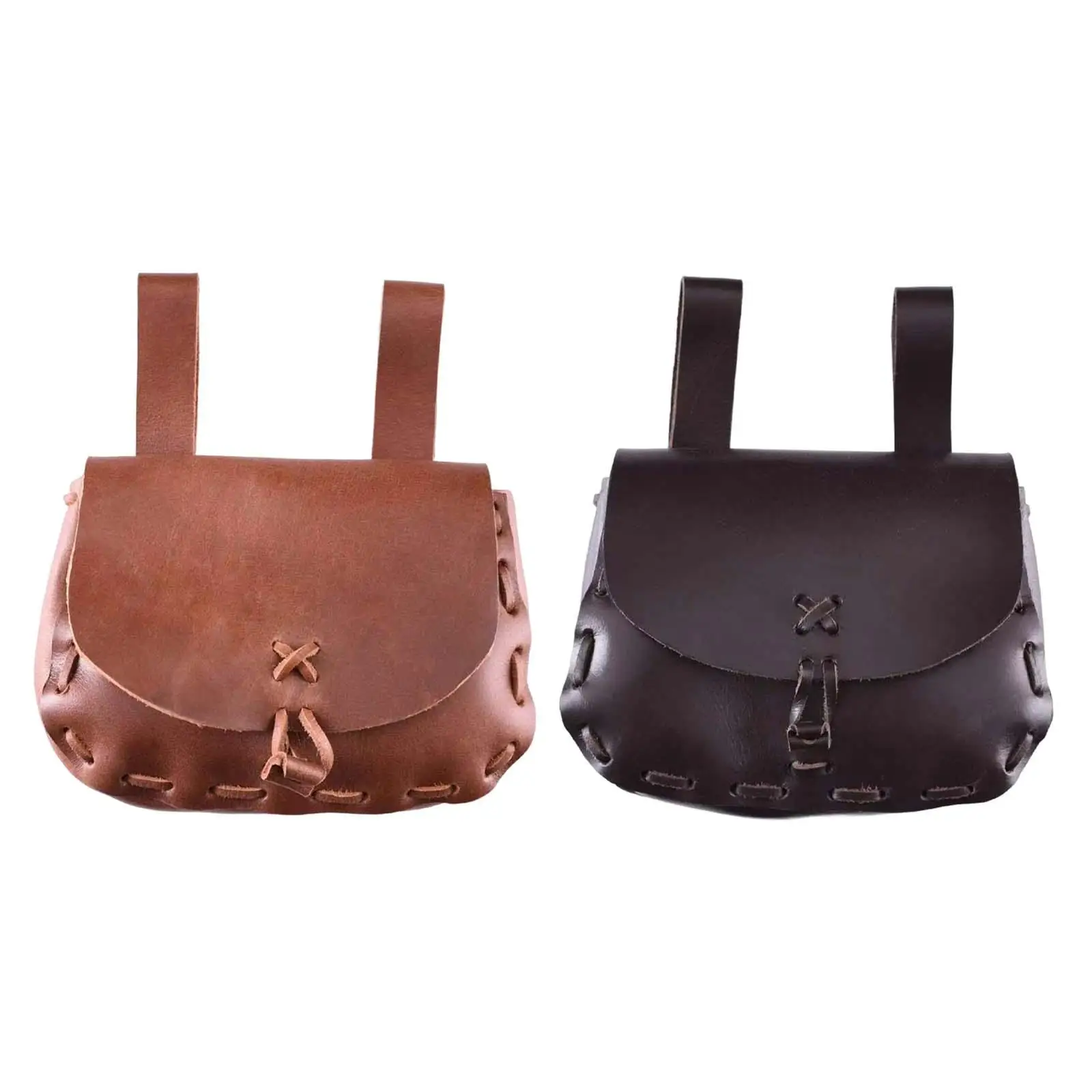 PU Leather Retro Waist Pouch Bag Medieval Waterproof Vintage Waist Purse Wallet for Travel Hiking Summer Cosplay Party Men Women