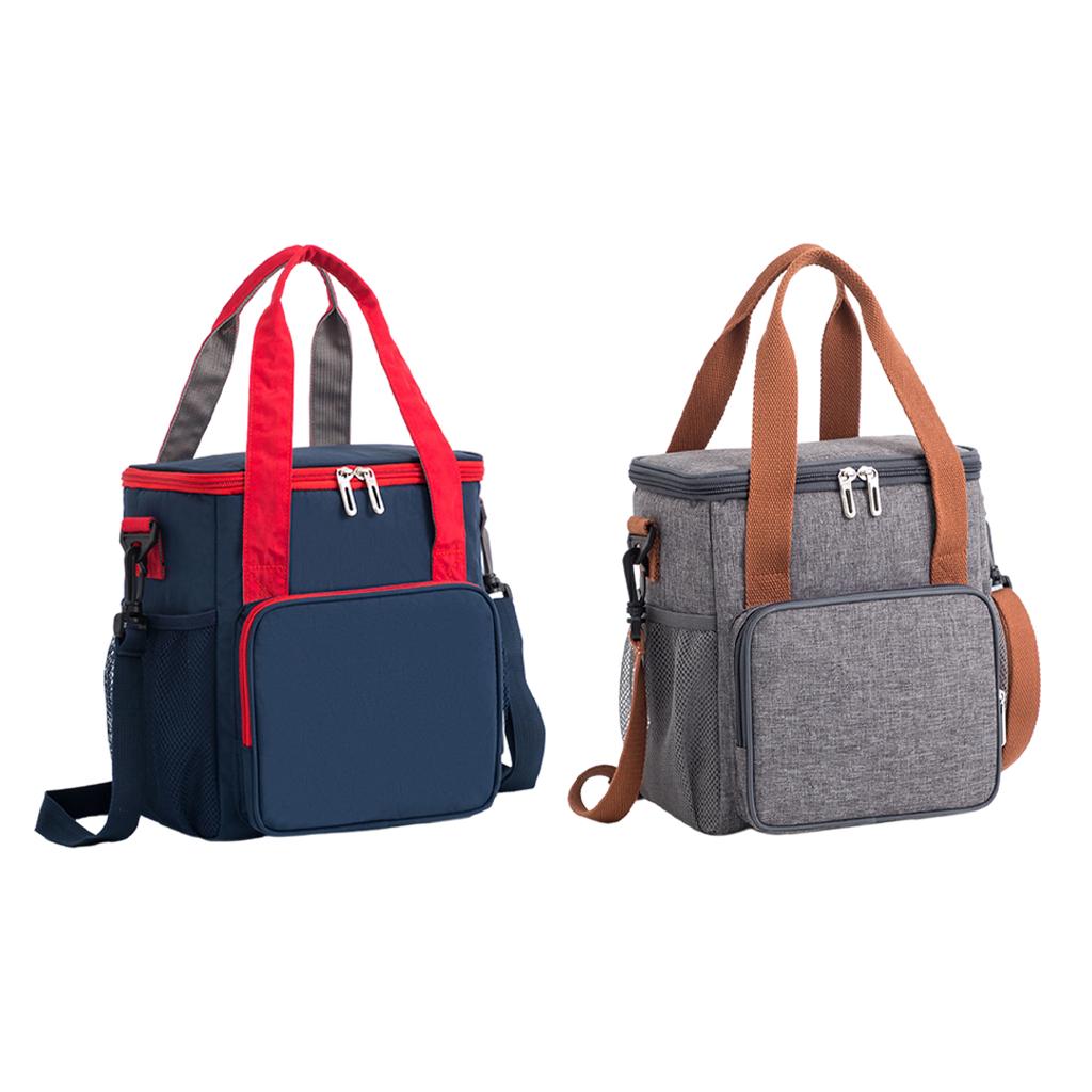 Portable Insulated Lunch Bag Reusable Cold or Hot Food Tote Pouch Insulation Pack with Pockets for Work Picnic Children Large