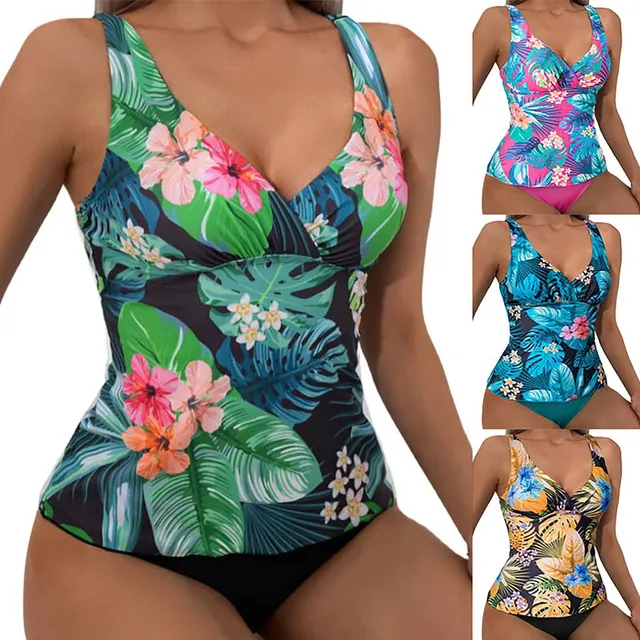 CUPSHE Ditsy Zipper Short Sleeve One-Piece Swimsuit For Women Sexy