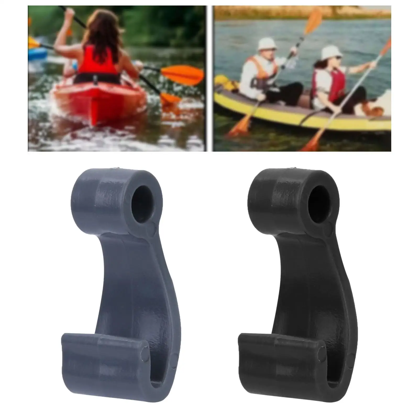 6x Kayak Bungee Cord Hooks J Shaped Hooks Portable Nylon Lashing Hook for Safety Kayak Accessory Bungee Cord Rowing Boat Paddle