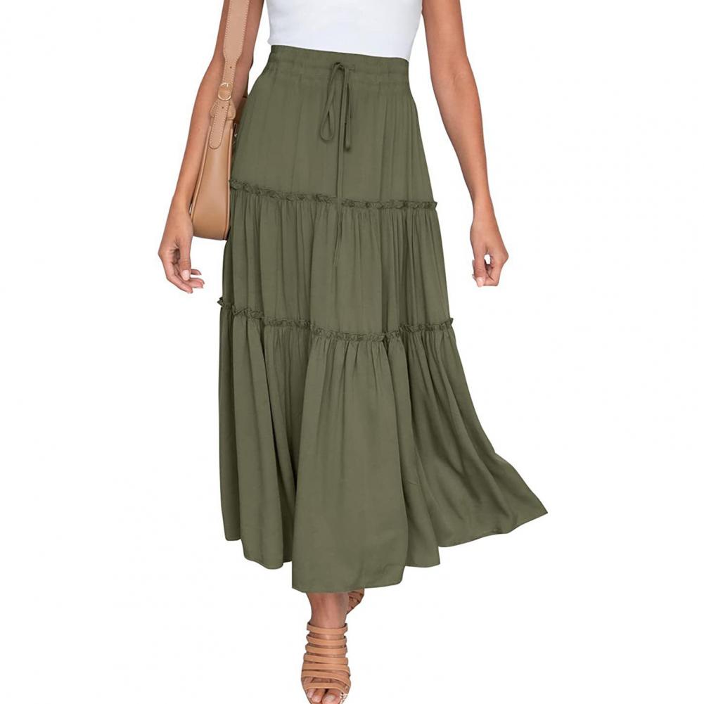 Title 9, Women Chiffon Pleated Skirt Large Hem High Wais...