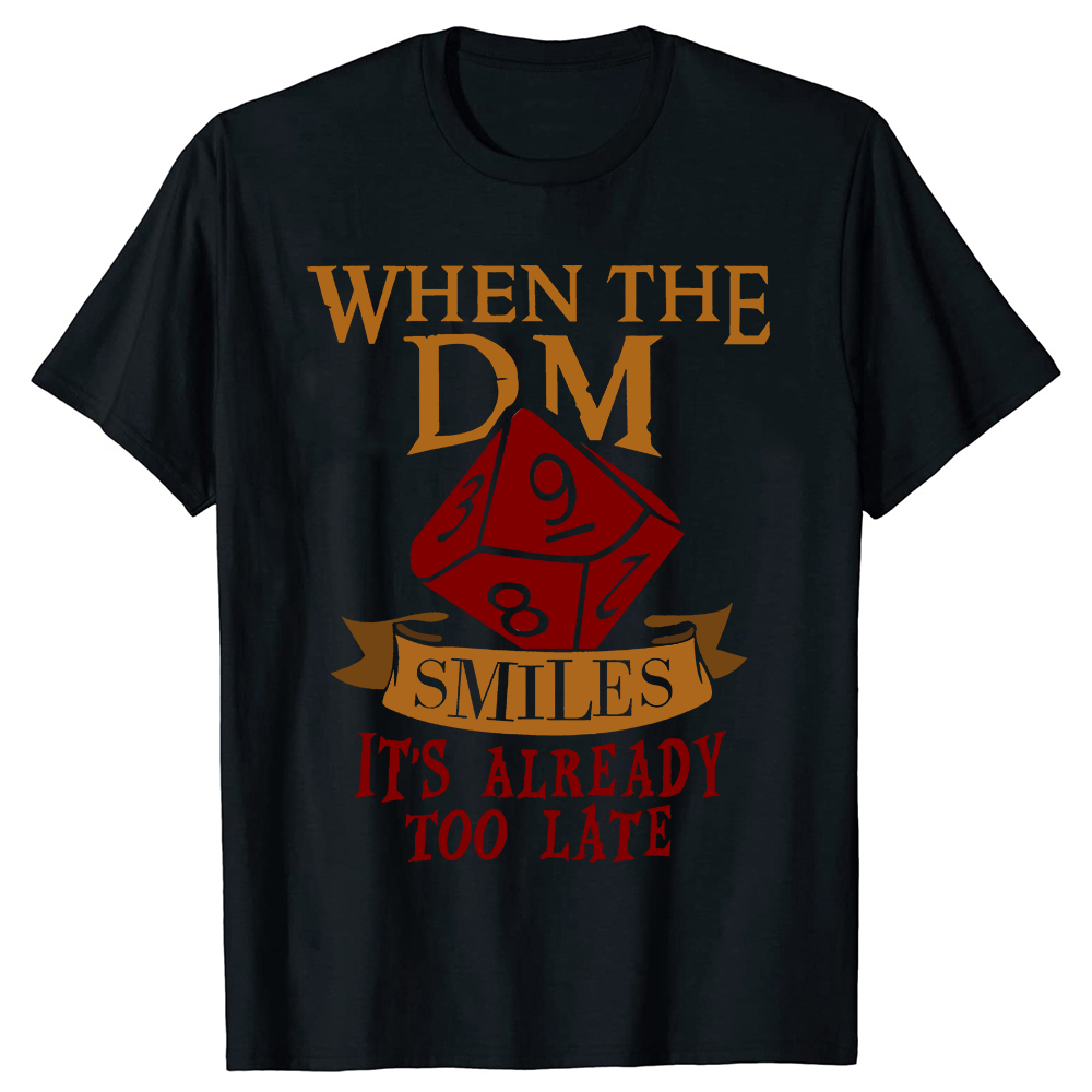 Der Dungeon Master lächelt dm rpg Gamer Gaming d20 T-Shirt Geschenke lustiges Spiel Geeks Grafik T-Shirts Kurzarm – Detail 2