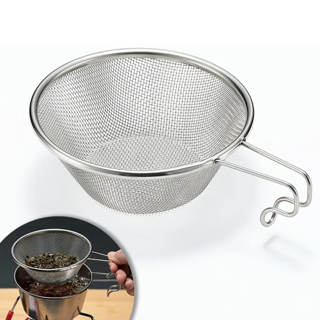 Long Handle to Prevent Splashes 4 Sizes 13cm Stainless Steel Collect and Drain EUROXANTY® Skimmer Strainer 