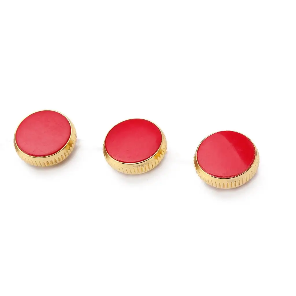 Tooyful 3 Pieces of Gold Plated Malachite Insert Finger Buttons for Trumpet Repairing Brass Instruments Accessories
