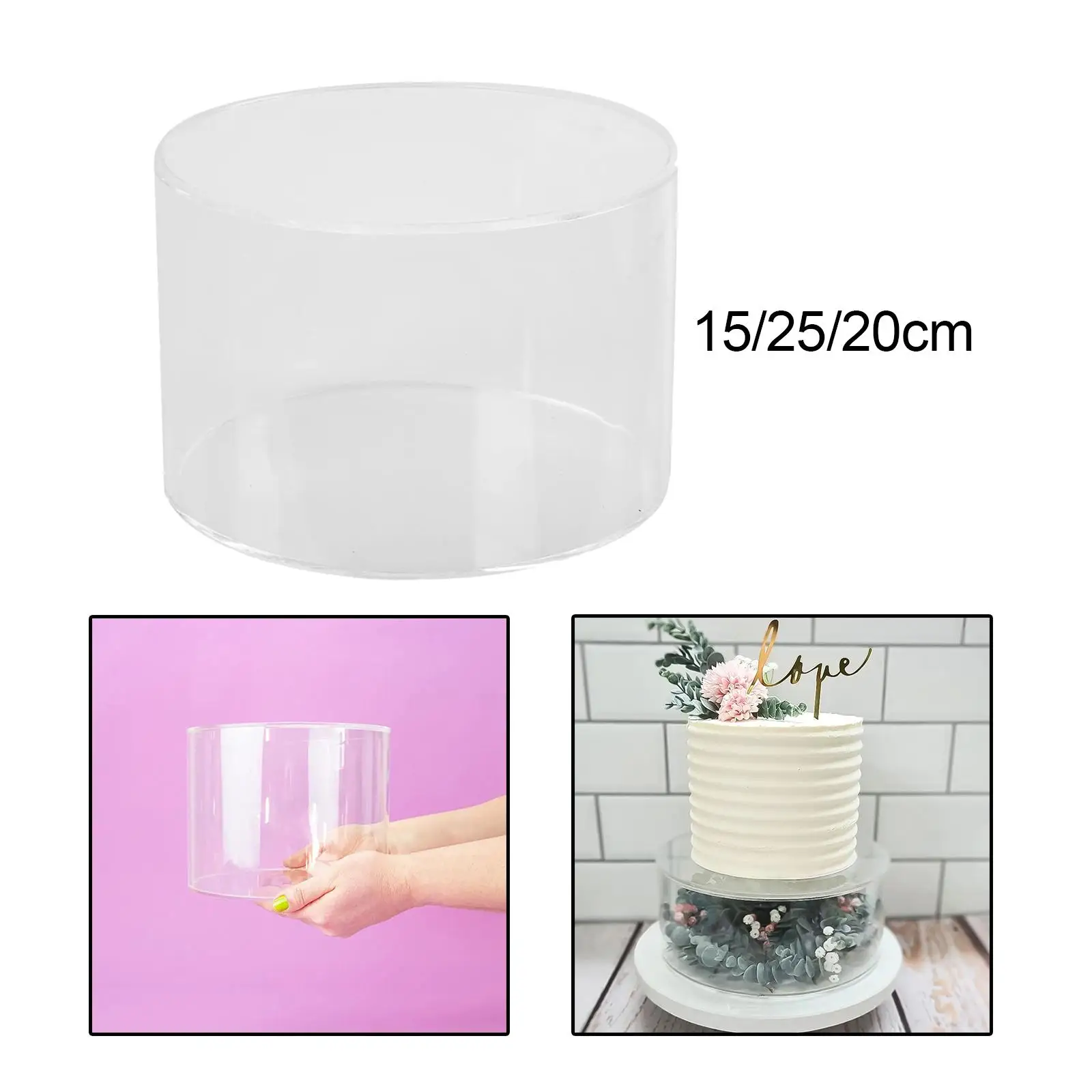 Acrylic Cylinder Display Riser Round Decoration Base Cake Tier for Birthday