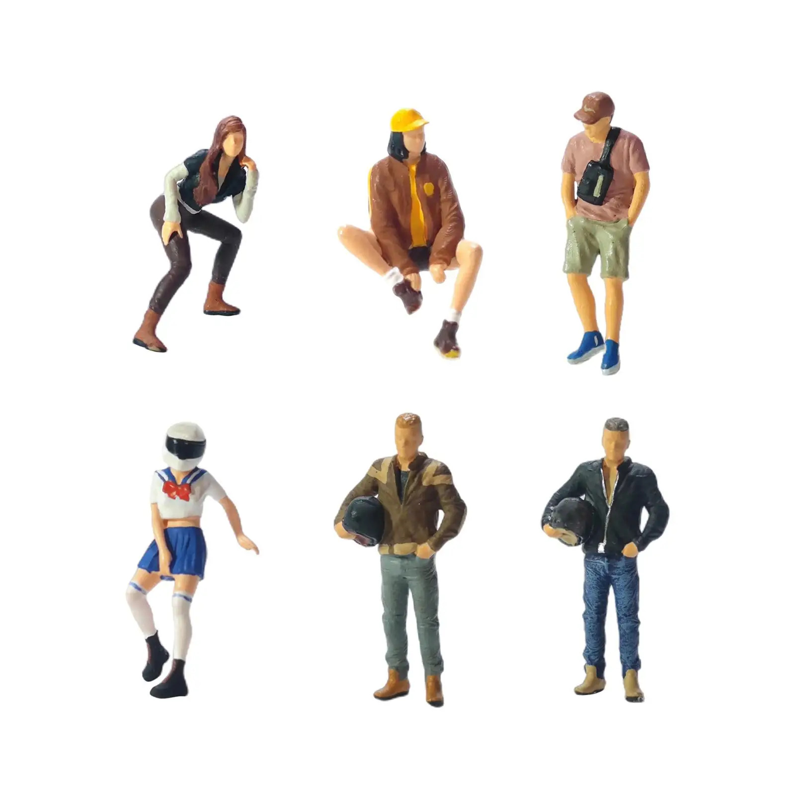Resin 1/64 Figures Realistic Figures Trains Architectural Painted Figures 1/64 Scale Figures Sand Table Layout Decoration
