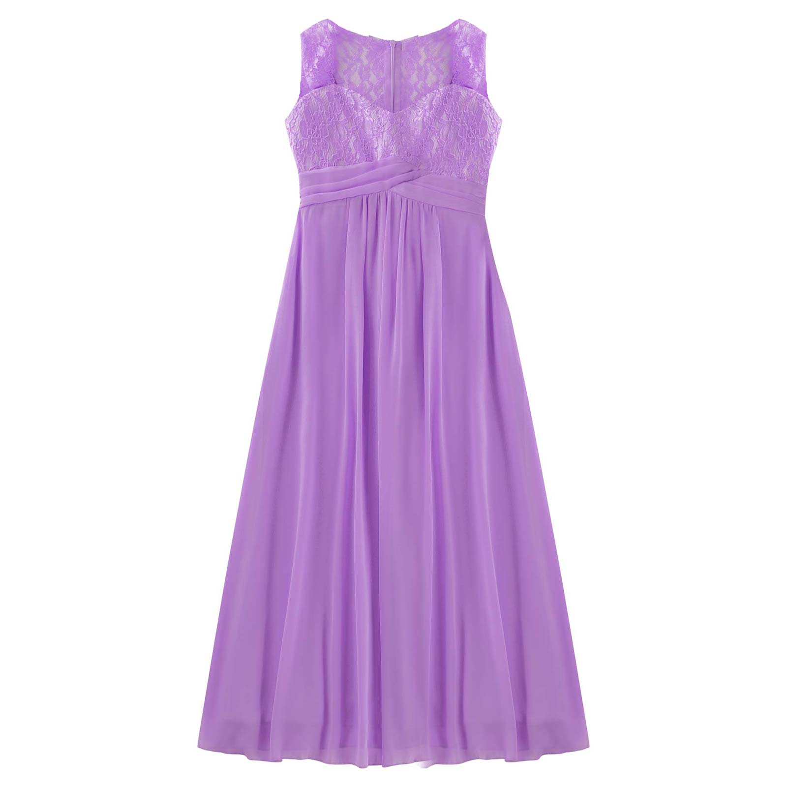 4-16Yrs Mädchen Ärmellosen Chiffon Spitze Party Kleider Blume Mädchen Kleid Pageant Hochzeit Brautjungfer Geburtstag Prinzessin Maxi Kleid – Detail 3