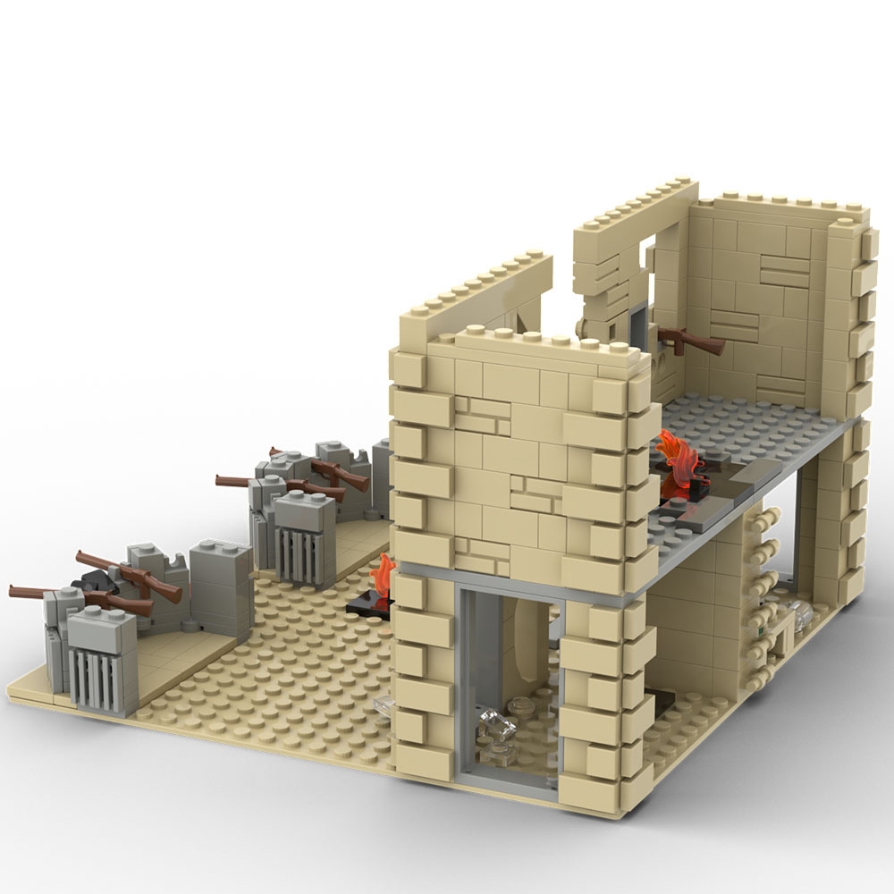 Конструктор MOC разрушенный, военная база, винтовка крепости, Вторая  мировая война, сцены «сделай сам», набор строительных блоков, совместимые  ...