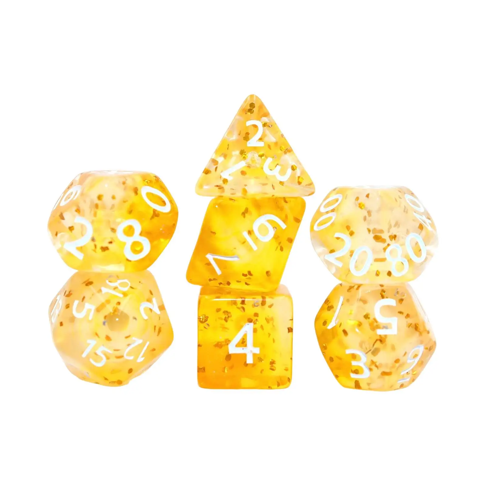 7x Polyhedral Dices Set D4,D6,D8,D10,D12,D20 Acrylic Multi Dices Board Game Accessories for Role Playing Party Favors