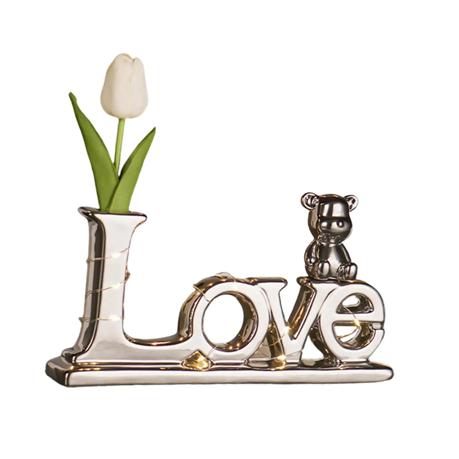 Word Signs for Home Decor Table Ceramic Ornament Freestanding Block Letters Sign for Wedding Cabinet Bedroom Shelf Party