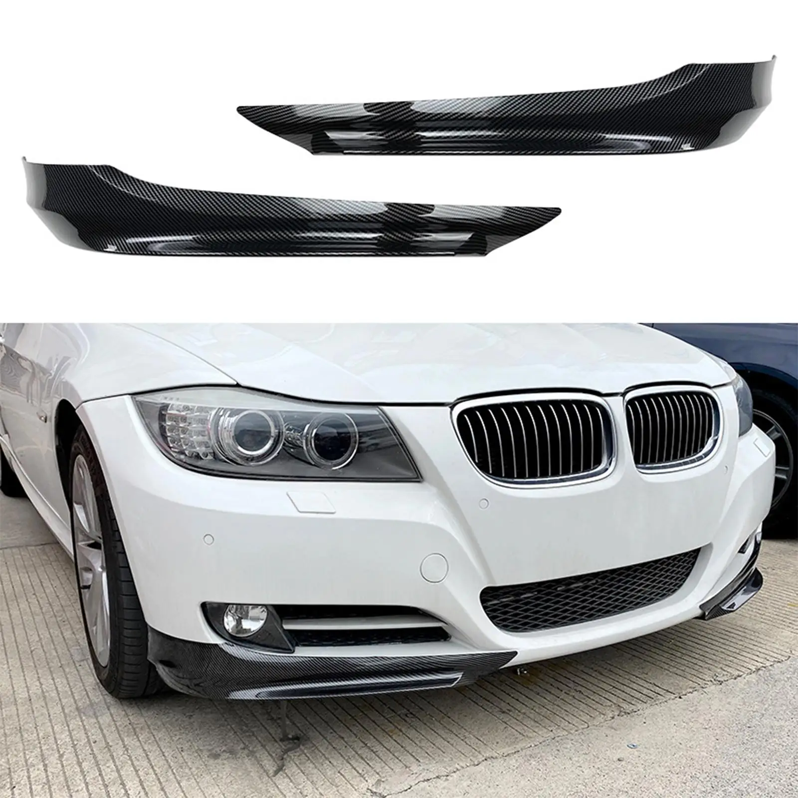 Front Bumper Lip Protector Splitter Trims Cover for BMW 3 Series Lci