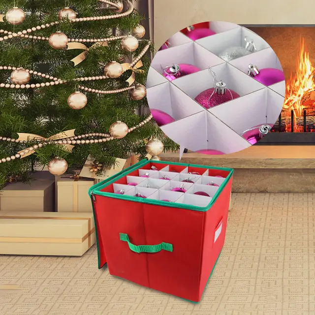 64 Grid Christmas Ball Storage Sorting Storage Box With Lid Christmas Xmas  Tree Decoration Bauble Decor 2022 Baubles Storage Box