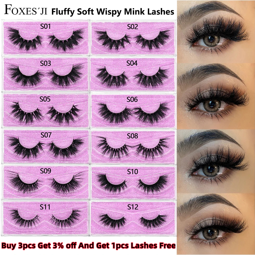 Best of FOXESJI Makeup Eyelashes 3D Mink Lashes Natural Long Lasting Wispy Soft Eyelash Extension Fluffy Eye Lashes Mink False Eyelashes Reviews & Tips