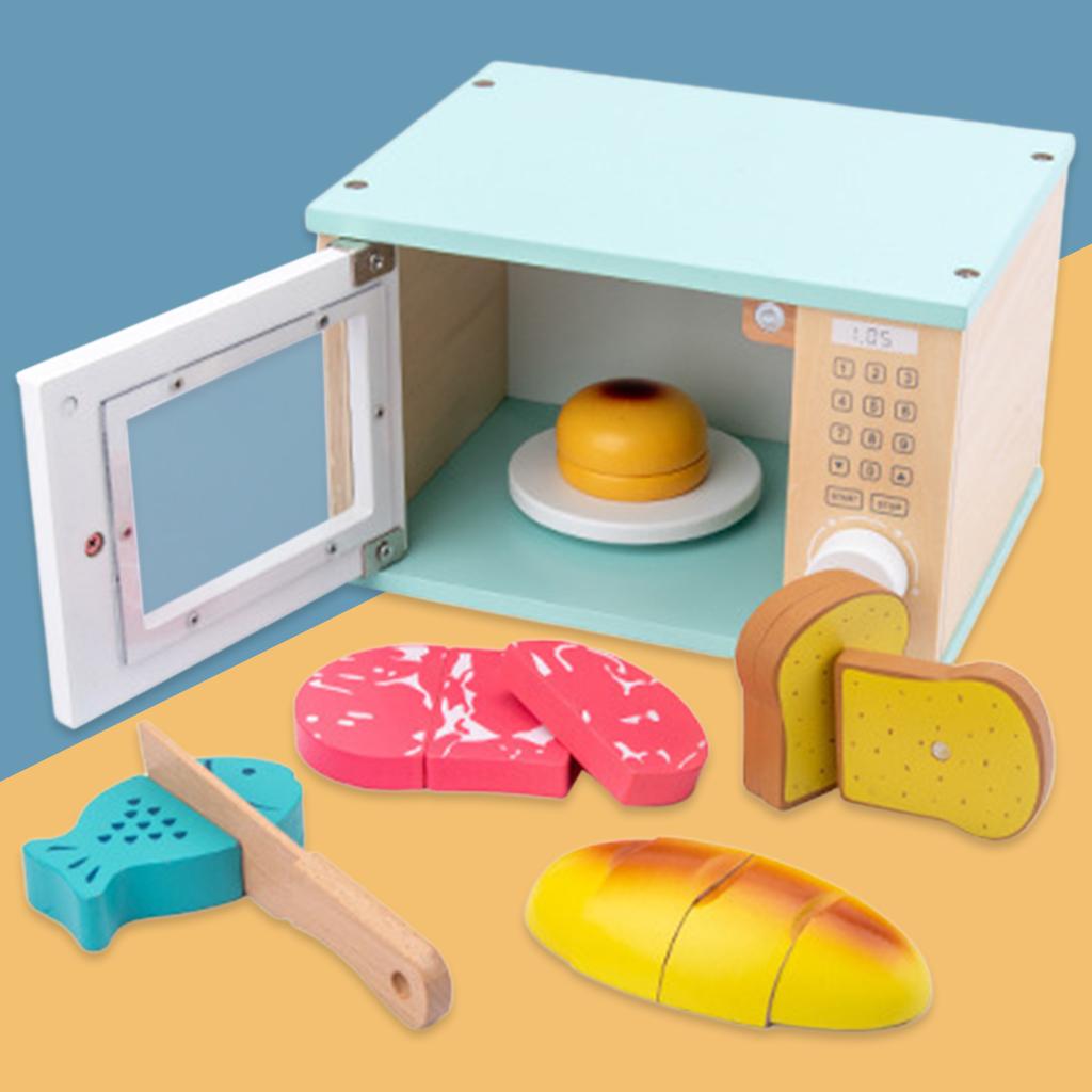 Macaron Microwave Toys Simulation Baby Early Educational Kitchen Toys Dollhouse Furniture Cookware Birthday Gift