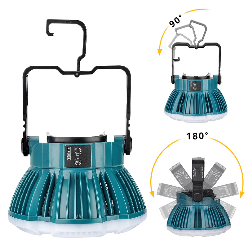 24W 2400LM Portable LED Work Light with Hook For Makita/Bosch/Dewalt/Milwaukee/B
