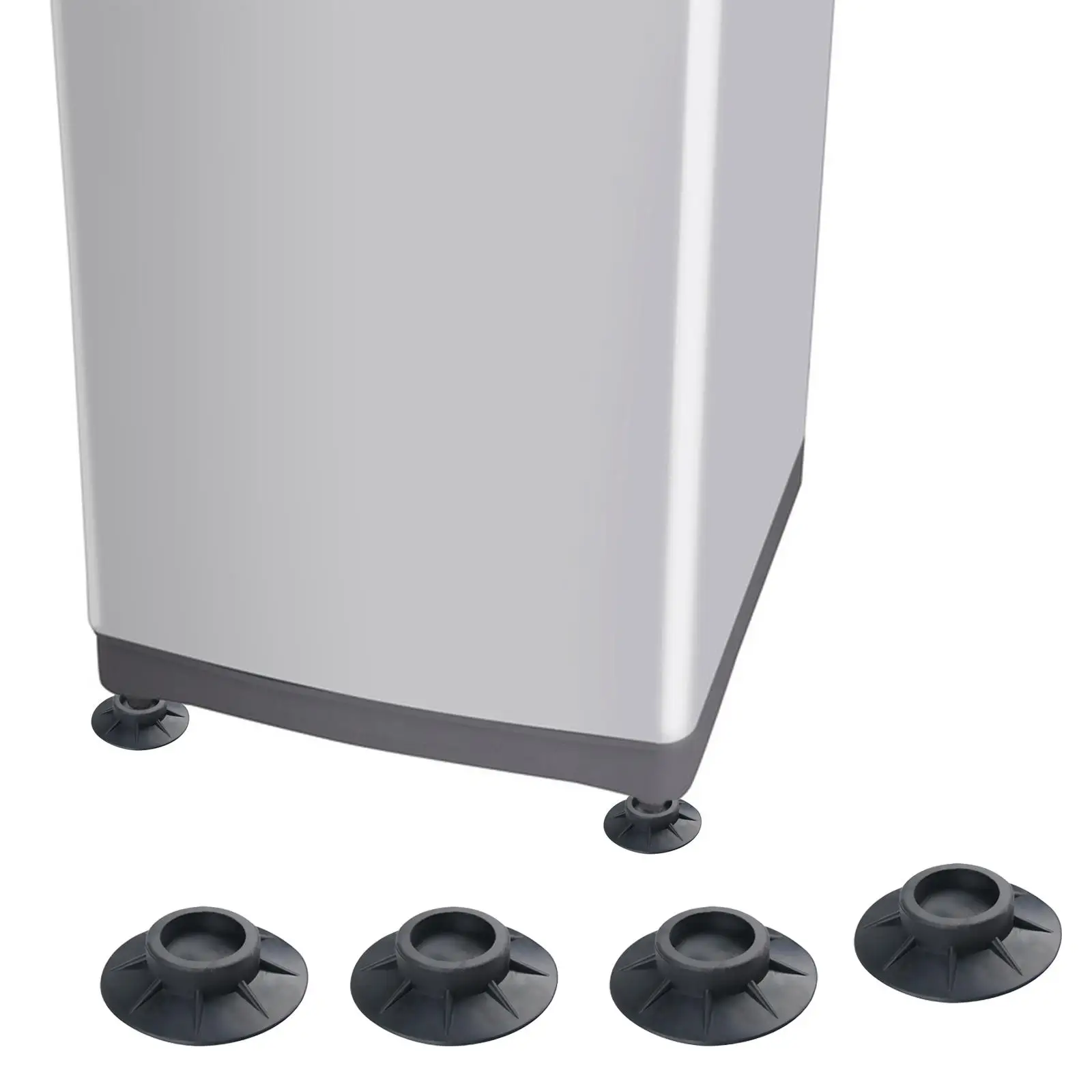 Set of 4 Washing Machine Feet Moisture Mats Noise Dampening Slipstops Stand Rubber Dryer Pedestals for Furniture Dishwashers