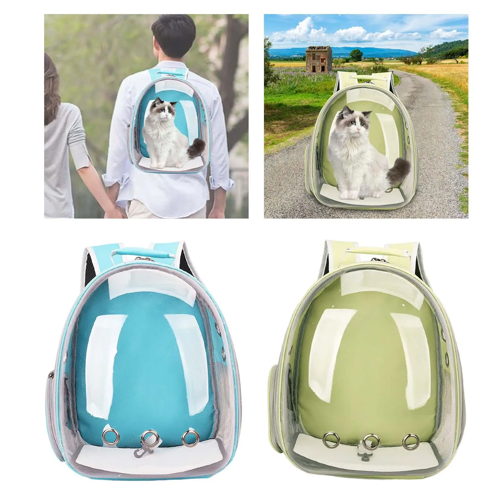 Pet Cat Carrier Backpack Soft Breathable Adjustable Shoulder Strap Tote Pet Travel Bag for Walking Hiking Travel Outdoor Use