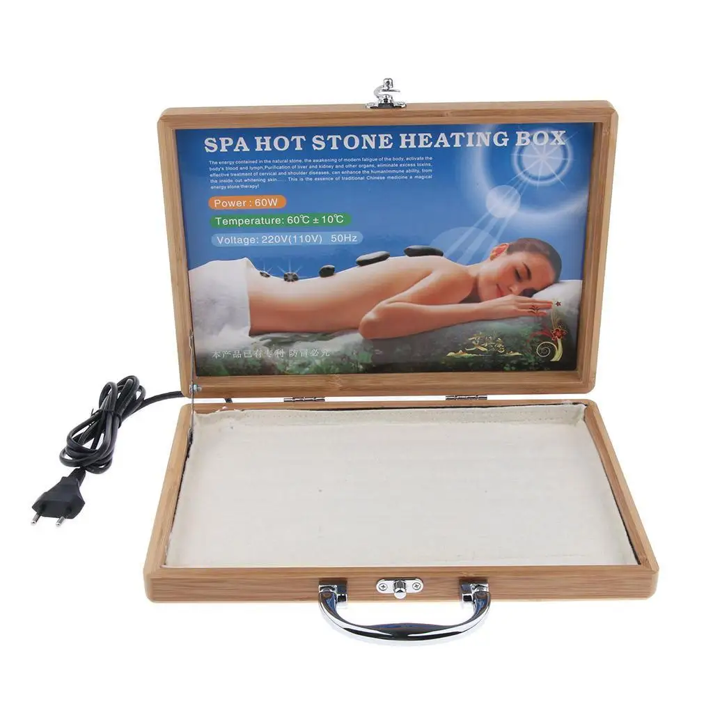 1pcs Spa Massage Hot Heating Box  Case Massage Stone Warmer Case Heater EU Plug