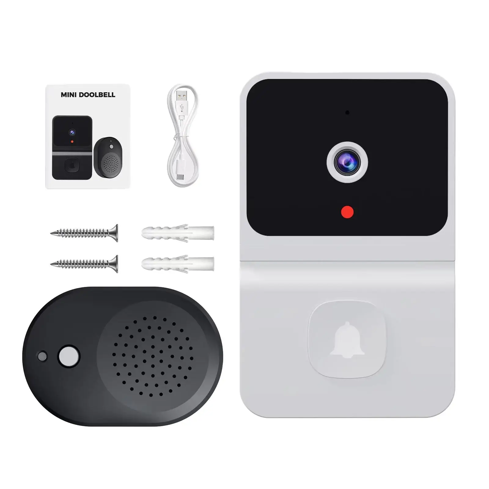 Doorbell Camera Wireless Clouds Storage Device Two Way Audio App Control Battery Operated Small Wifi Door Chime Video Doorbell