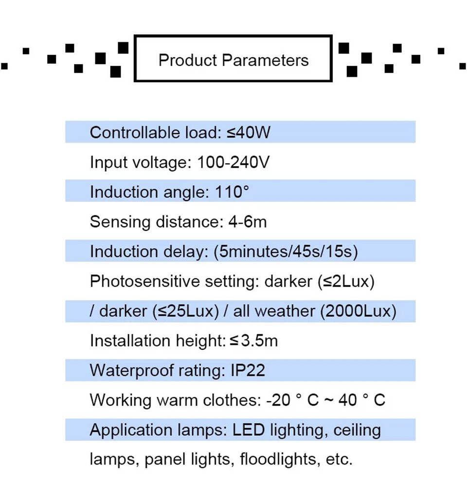 Nombre 7, Interruptor inteligente com sensor de movimento, 2 peças, 85-265v, detector automático, tempo de iluminação, atraso, ajuste de movimento para lâmpada led ceili