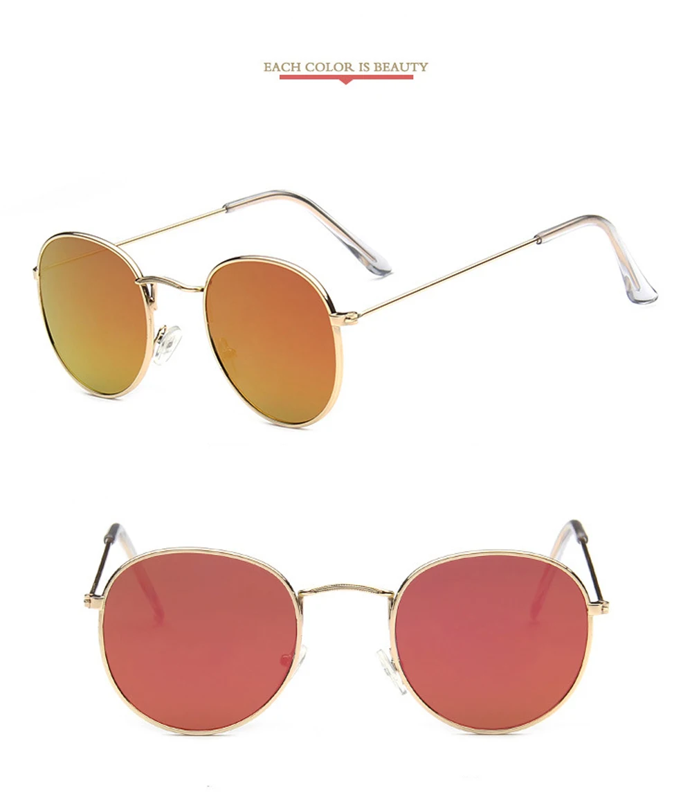 Vintage verspiegelte Sonnenbrille Herren und Damen Retro Sonnenbrille mit Metallrahmen Outdoor-Mode Brillen – Detail 11