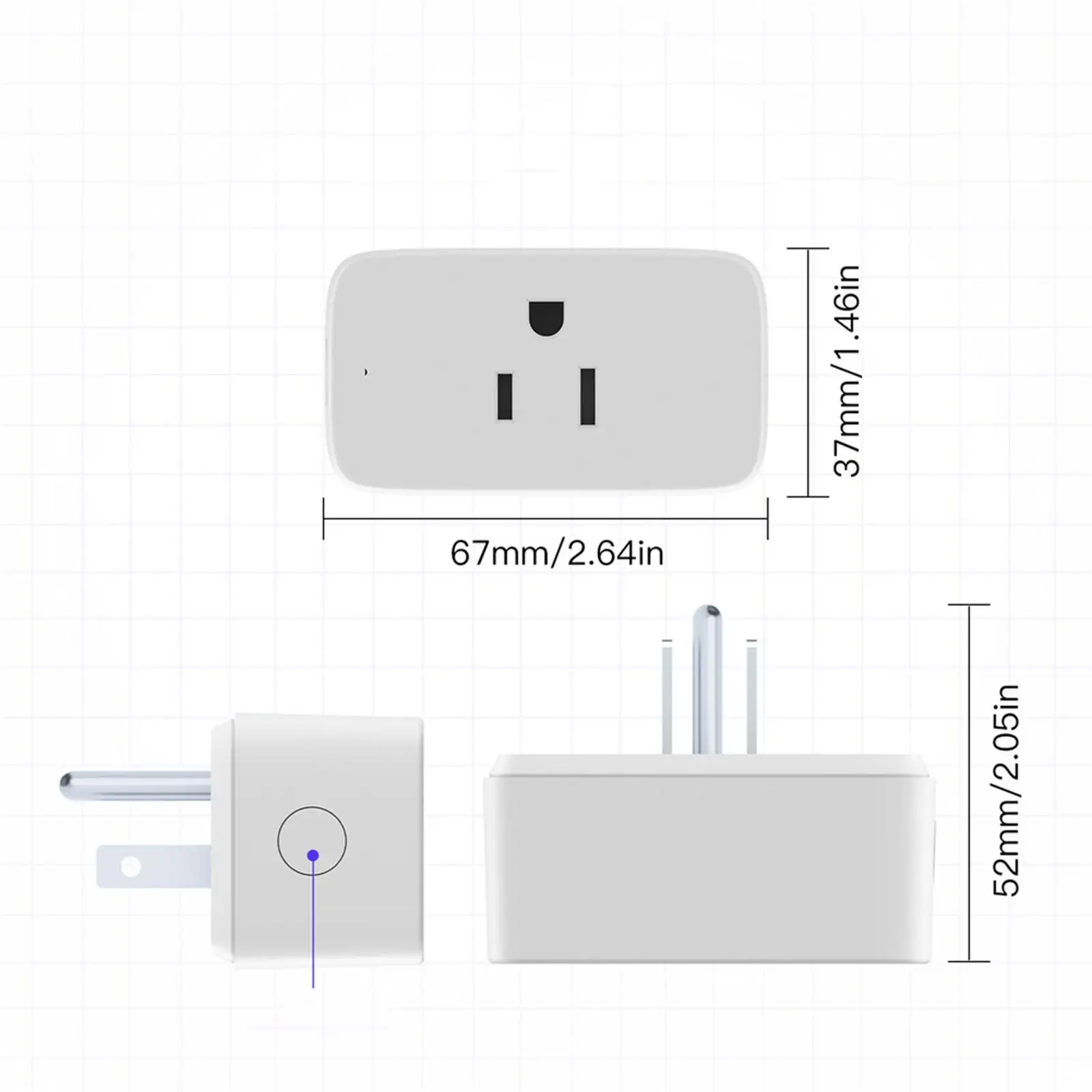 WiFi Outlet Socket Voice Control 3000W Timer Function No Hub Required for US