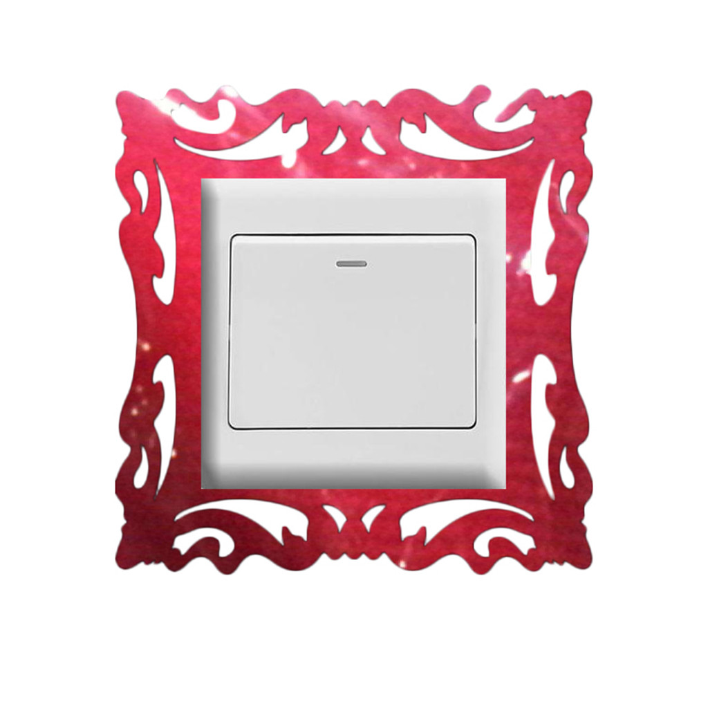 1pc Switch Sticker Home Decor Wall Mirror Style Photo Frames For Shop Switch Home Wall Decoration Mural Wallpaper Home Decor L6