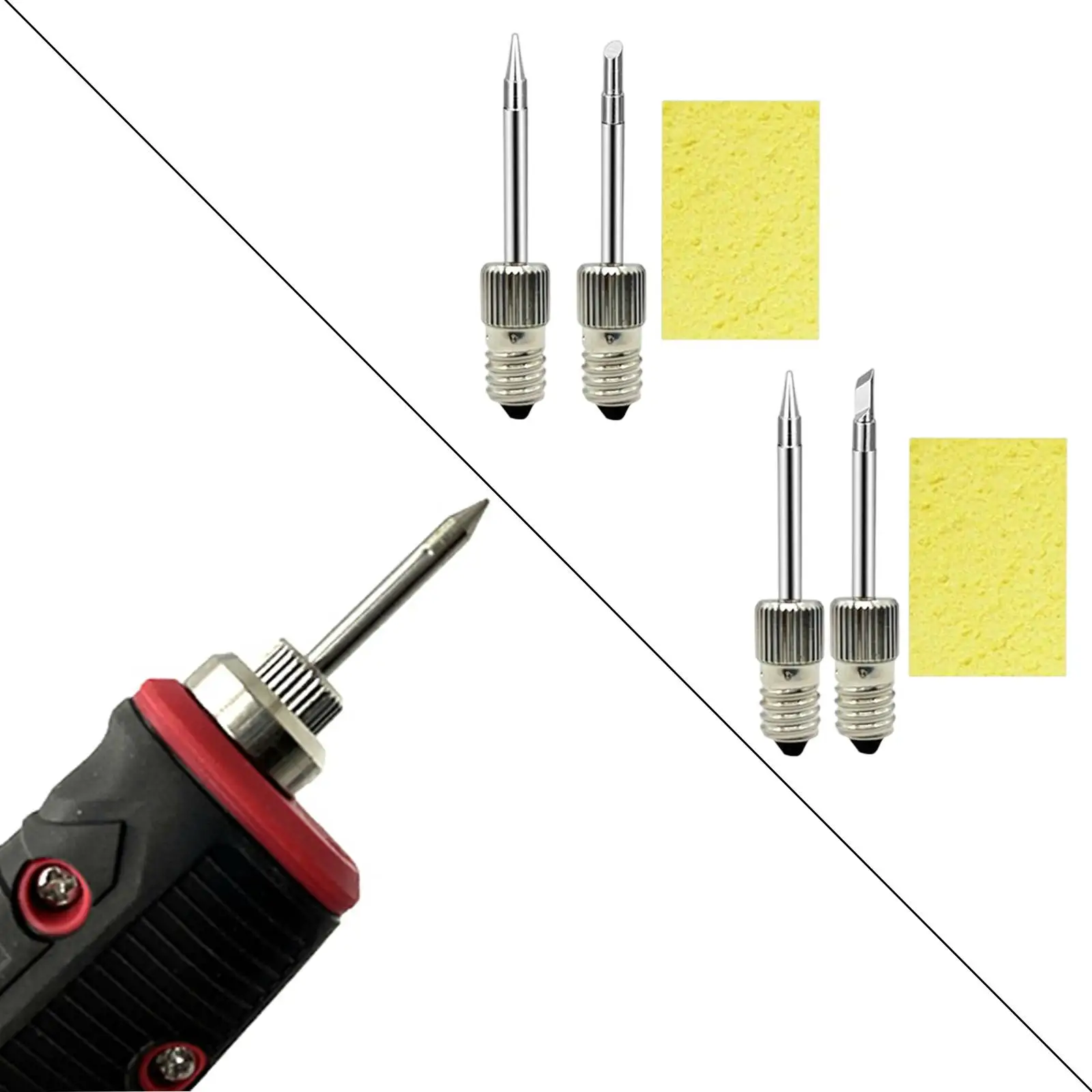 Copper Soldering Iron Tips Kit Soldering Iron Tips Replacement Parts Welding Soldering Tips for E10 Interface Soldering Station