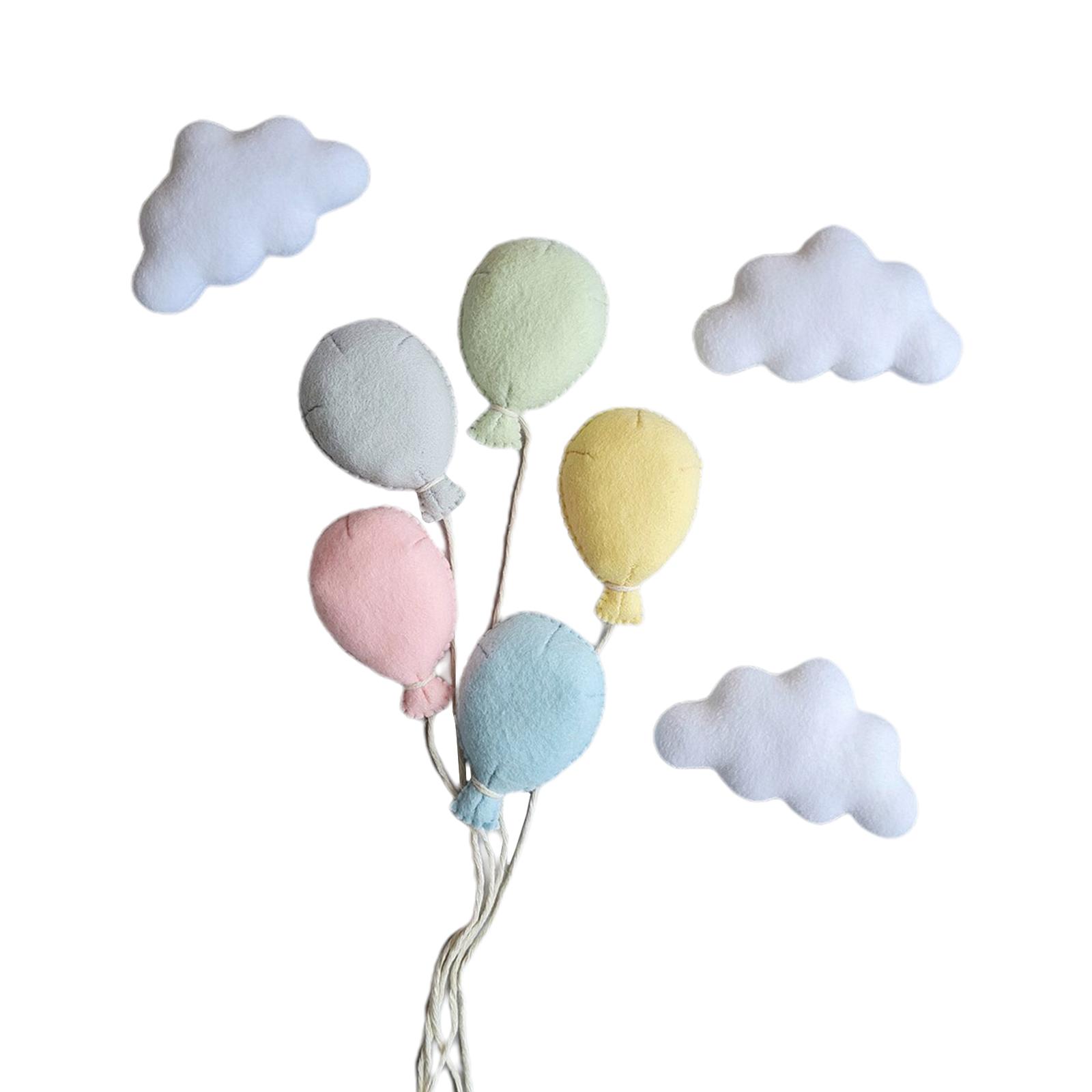 8Pcs Newborn Photo Props Photography Props Plush 3 Clouds Accessories Backdrops 5 Balloons Skin Friendly Baby Photo Props Decor