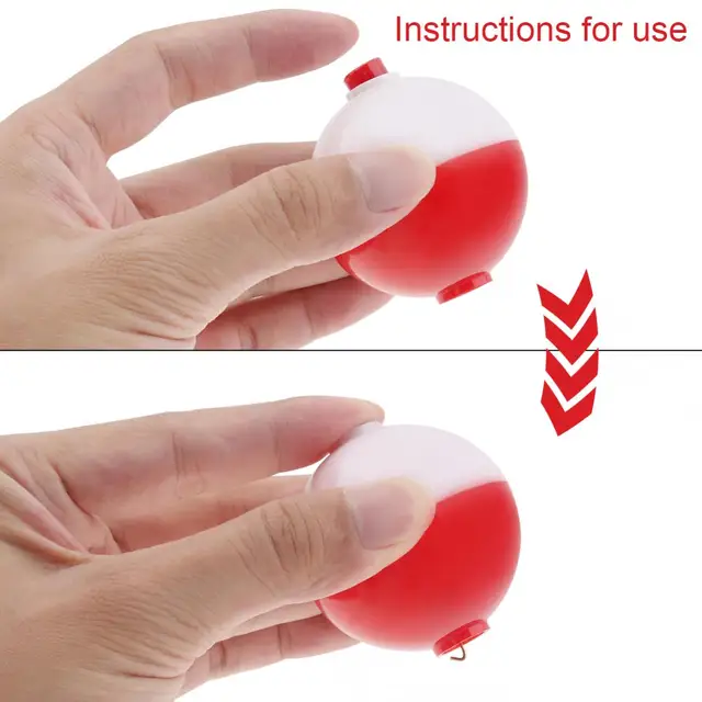 12pcs/lot Fishing Bobber Floats Set Hard ABS Snap on Red White Push Button  Round Buoy Size 25 32 38 45mm - AliExpress