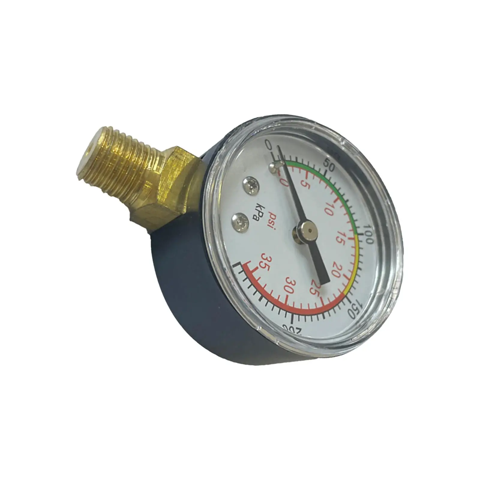 Dual Scale Pressure Gauge Portable Bottom Mount Aquarium Strainers Pressure Gauge Range 0~35 PSI for Pools Aquariums Spas Parts