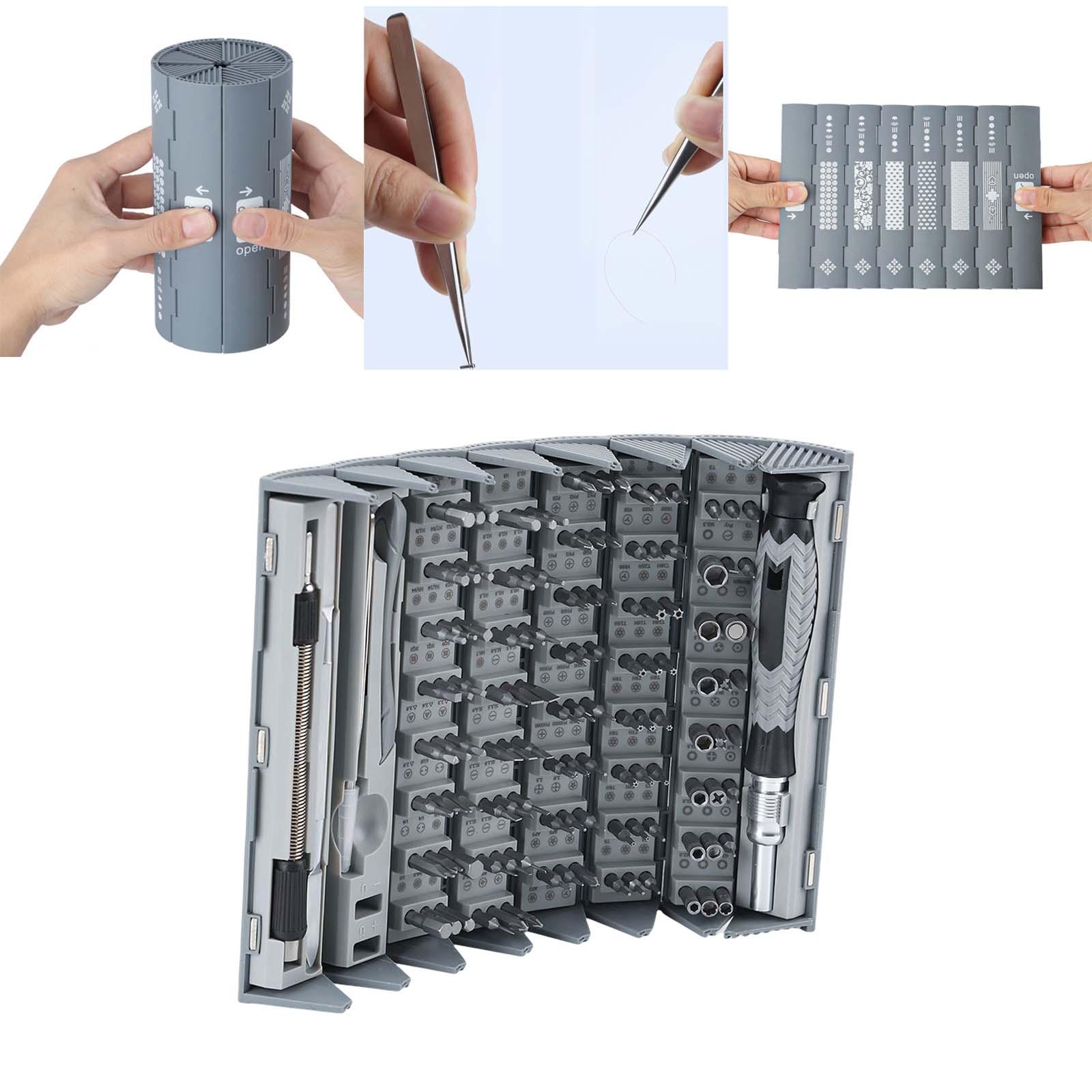 126Pcs Screwdriver Bit with Storage Case Cross Waterproof CR V Manual Screwdriver Kit for Repairing Circuits