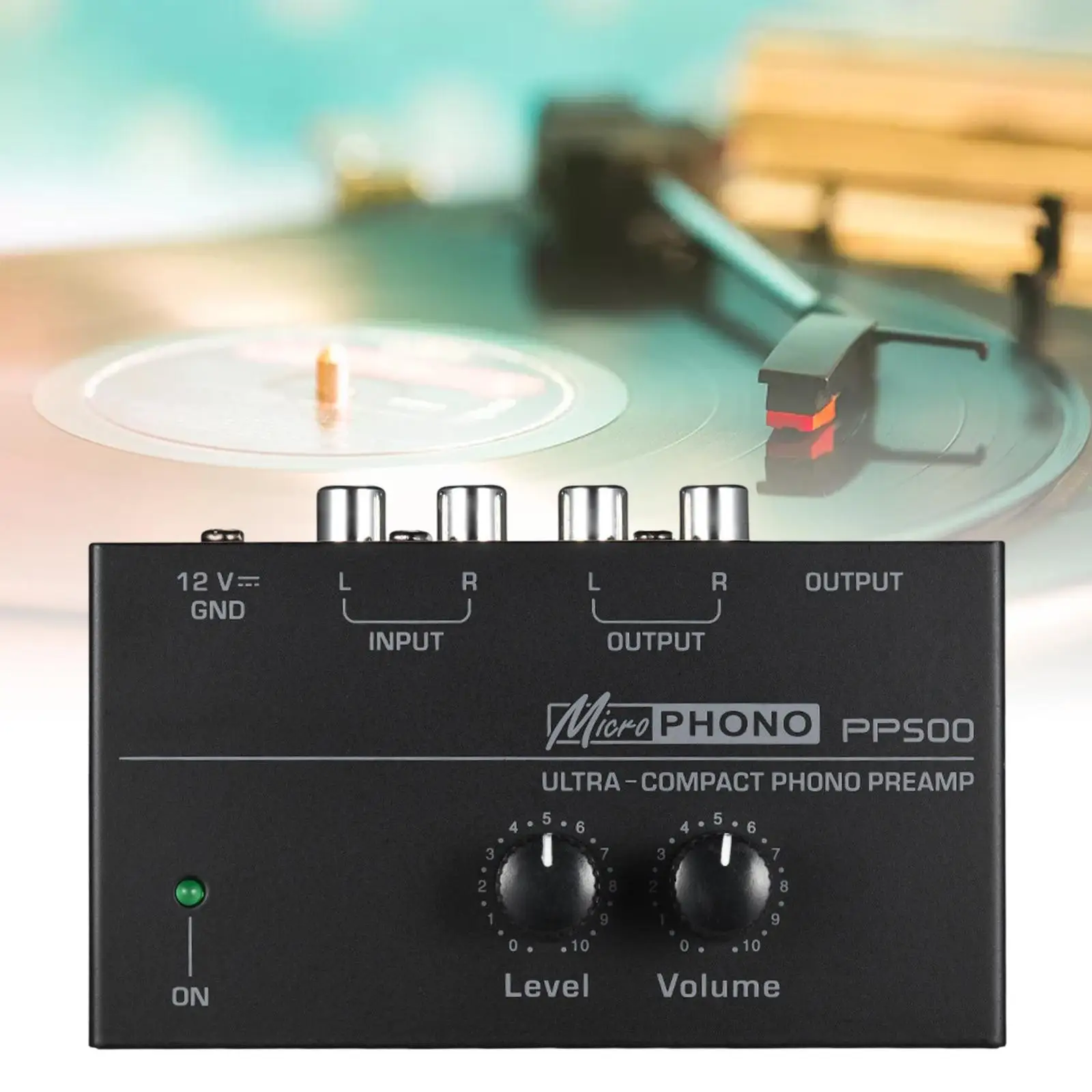 PP500 Phono Turntable Preamp for LP Vinyl Record Player with Level Volume Control Independent Knob Control Mini Stereo Amplifier