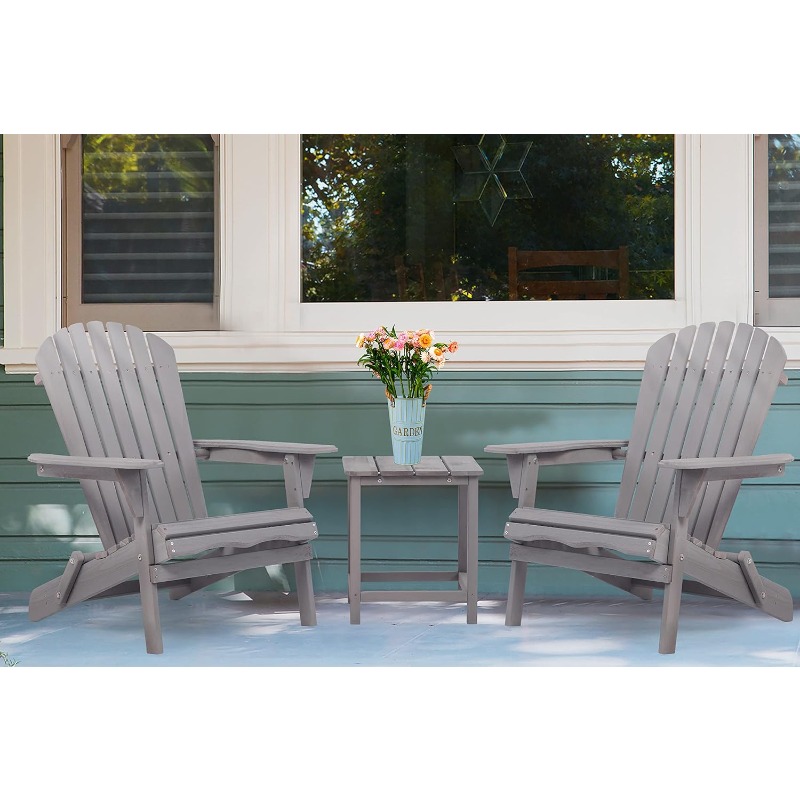 Title 3, Lot de 2 chaises Adirondack pliantes en bois, s...