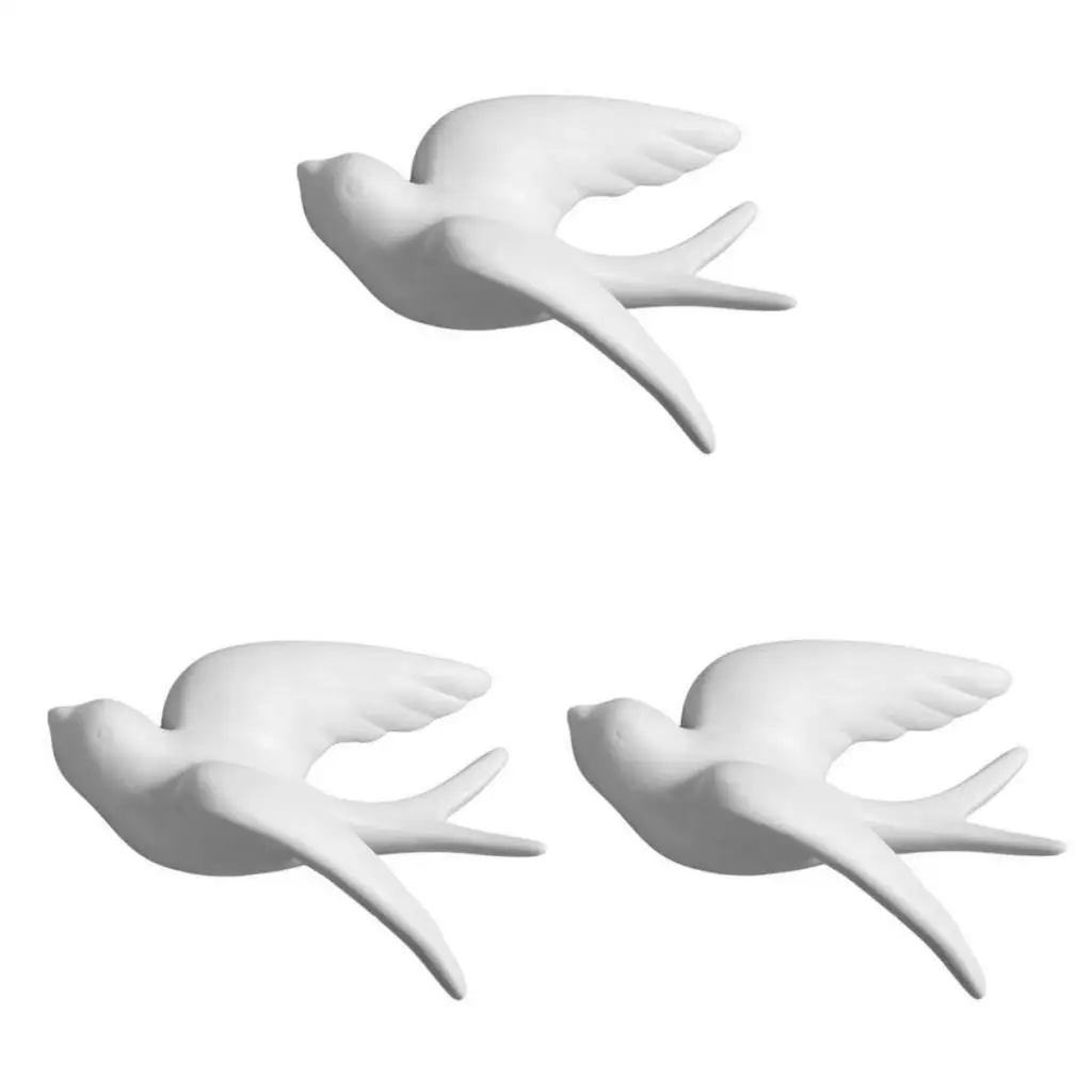 3x Modern Cute 3D Bird Sparrow Wall Art Decoration Dining Ornaments Crafts