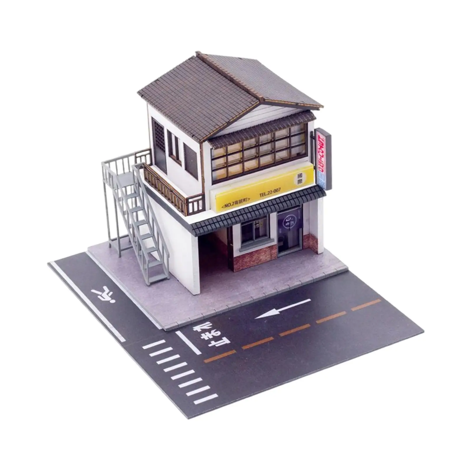 Miniature 1/64 Dry Cleaners Diorama Scene Toy Collection Gifts Sand Table Layout City DIY Model Home Office Desktop Ornament