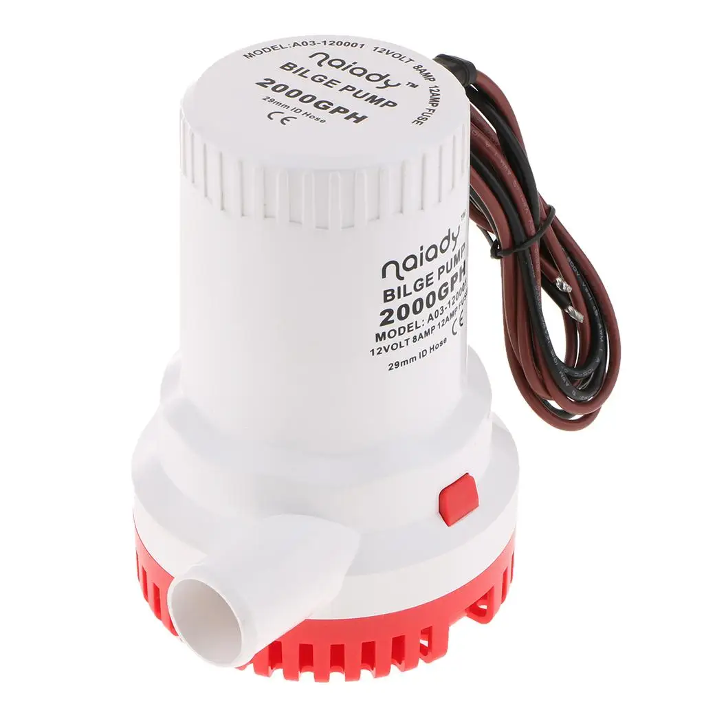 12V Automatic Bilge Water Pump For Submersible Boats 2000GPH With