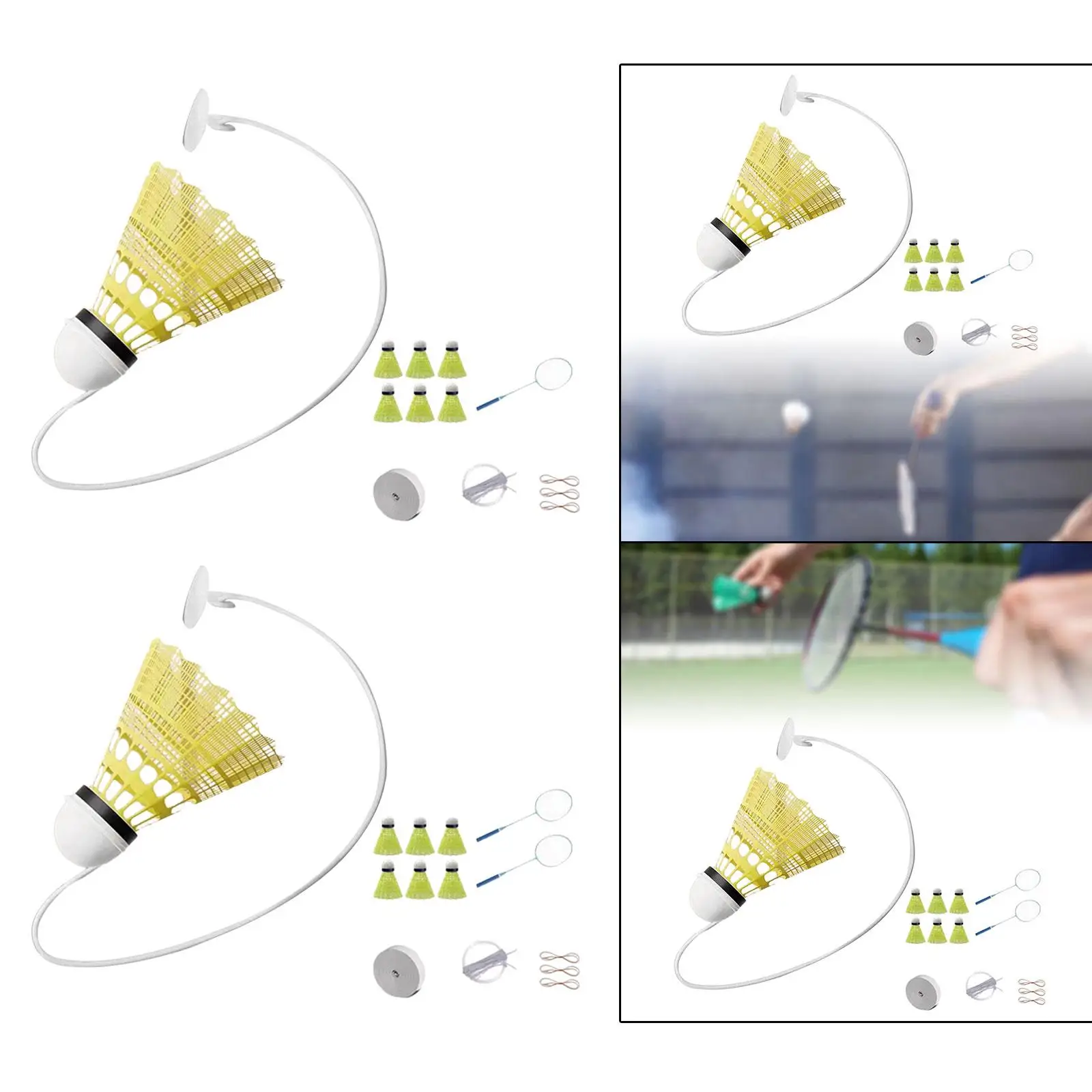 Badminton Solo Trainer Portable Single Player Practice Beginner Aid with Shuttlecock for Kids Adult Sports Home Workout Exercise