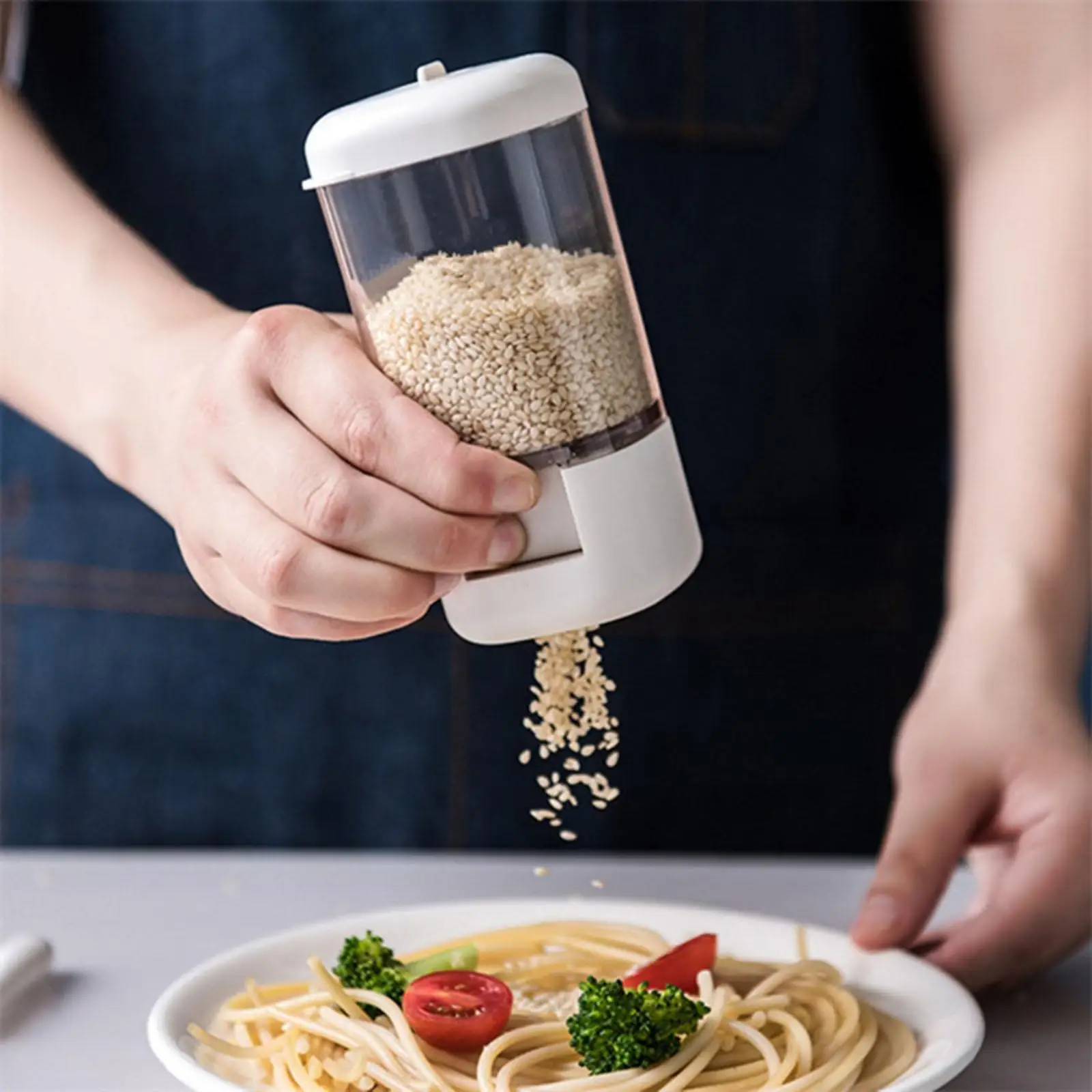 Multifunctional Seasoning Bottle Storage Dispenser Transparent Salt Canisters for Home Cooking