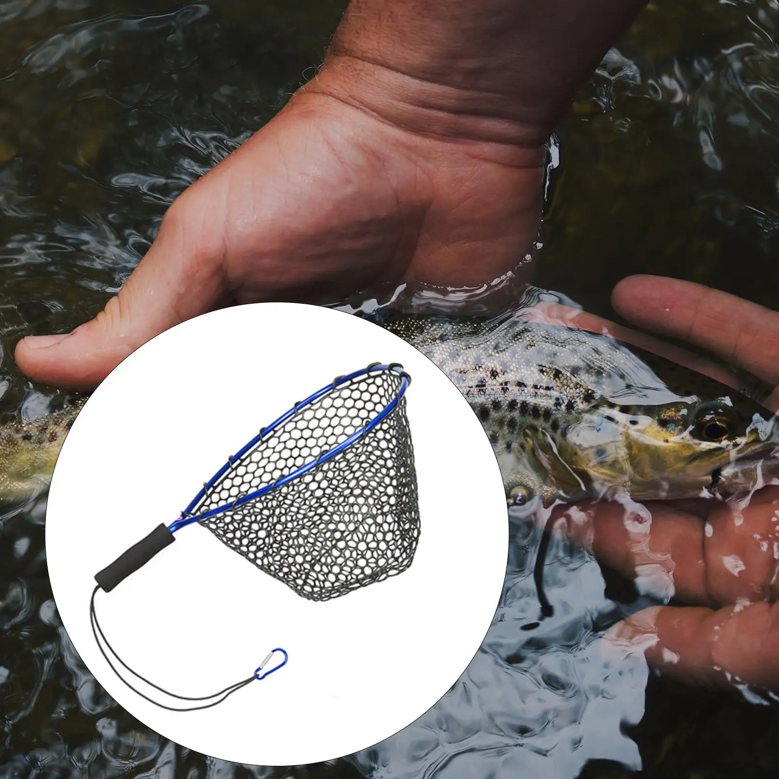 Landing Net No Foldable Shrimp Cage Pole Handle Salmon  Trap Fish Shovel