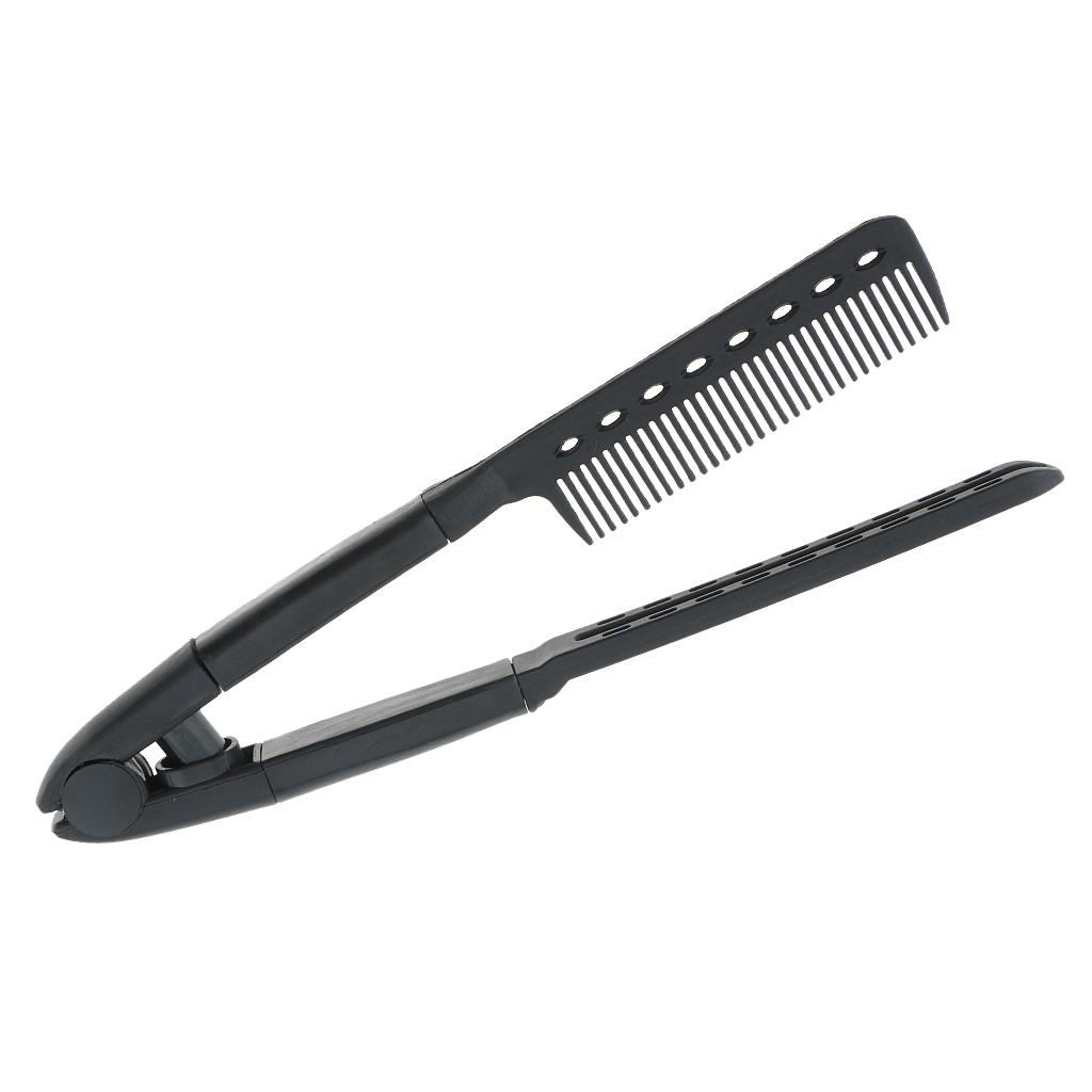 Salon Hairdress Hairdressing Styling Hair Straightener Folding V Shape Comb