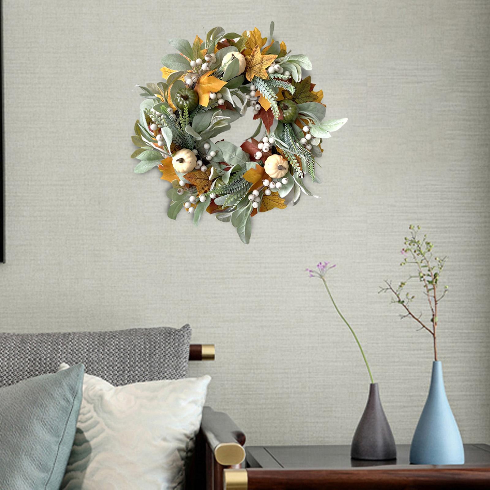 Autumn Pumpkin Wreath Hanging Garland for Celebration Indoor Ornament Wall Wedding
