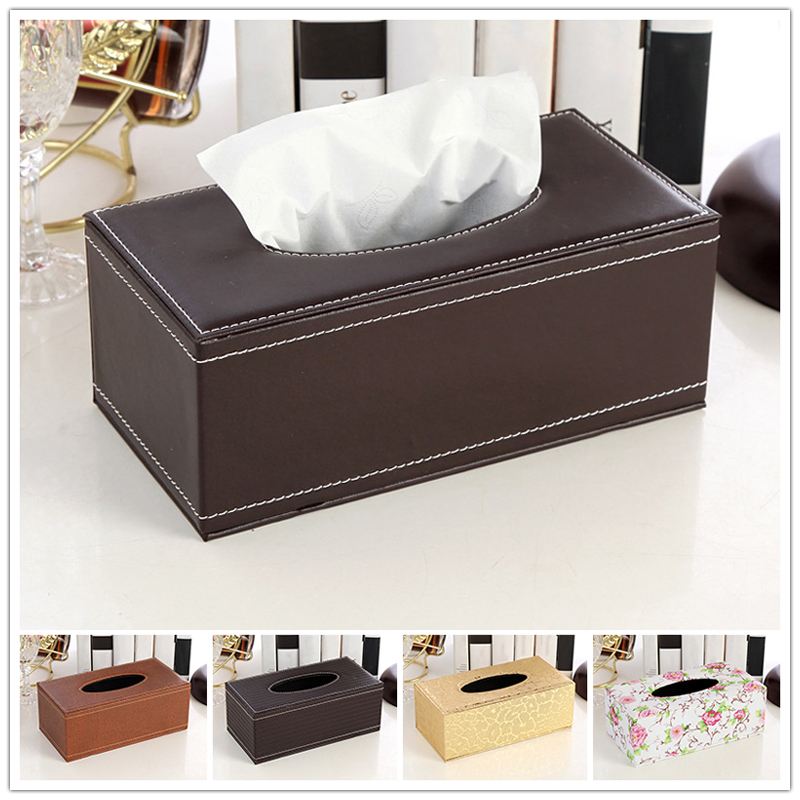 Description Picture 5 of itemPU Tissue Box Rectangle Paper Towel Holder Desktop Napkin Storage Container Kitchen Tissue Tray For Home Office