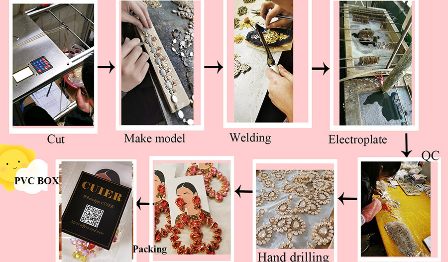 Romantische handgemachte Ohrringe mit rosa Rosenblütenquasten, mehrfarbigen rosa Perlen und kaskadenförmigen Harzanhängern für den Urlaub oder als Brautschmuck. – Detail 11