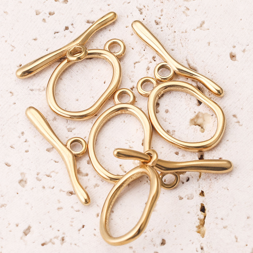 4sets Gold-Platte Edelstahl Gekrümmte OT Verschluss Schmuck Finden Schnalle Stecker für Armband Halskette Schmuck Machen Lieferungen – Detail 6