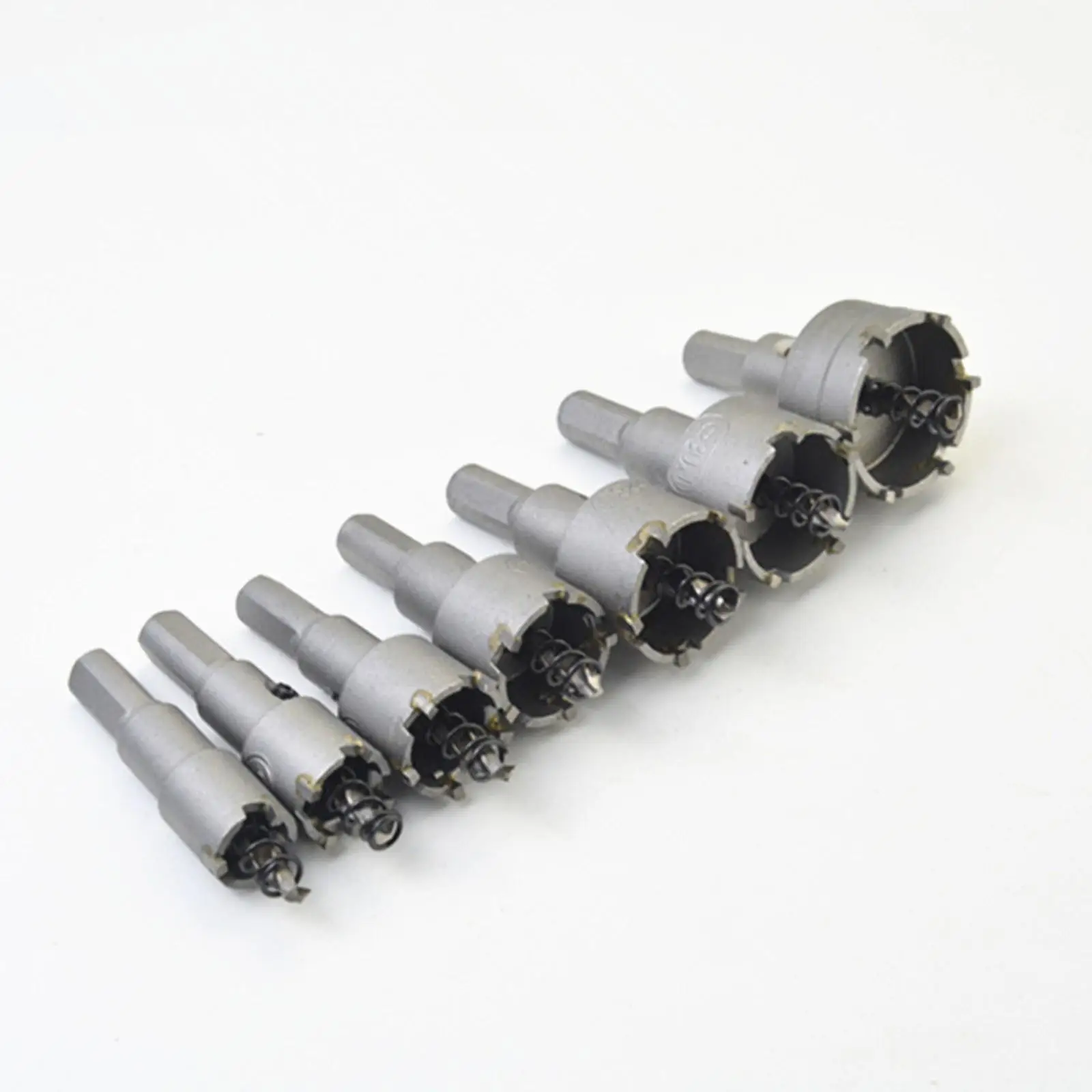 12 Pieces Hole Drill Bit Saw Set Carbide Tipped Hole Opener 15-50mm Hole Cutter Tool for Metal Sheet Iron Stainless Steel Alloy