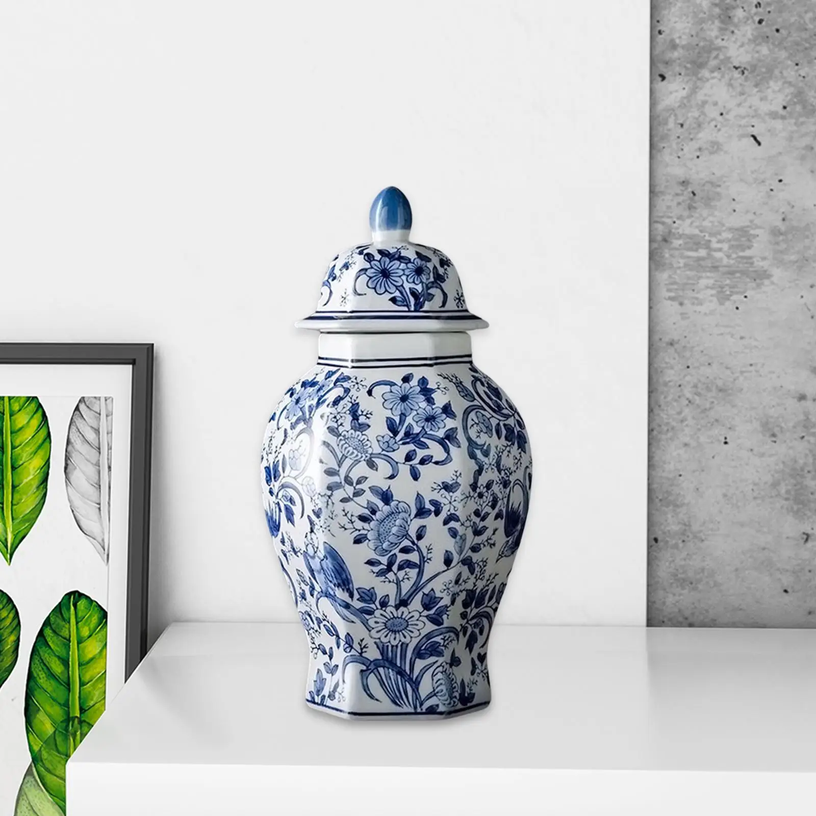 Mandarin Ceramic Ginger Jar with Lid vase Decorative for Home Wedding